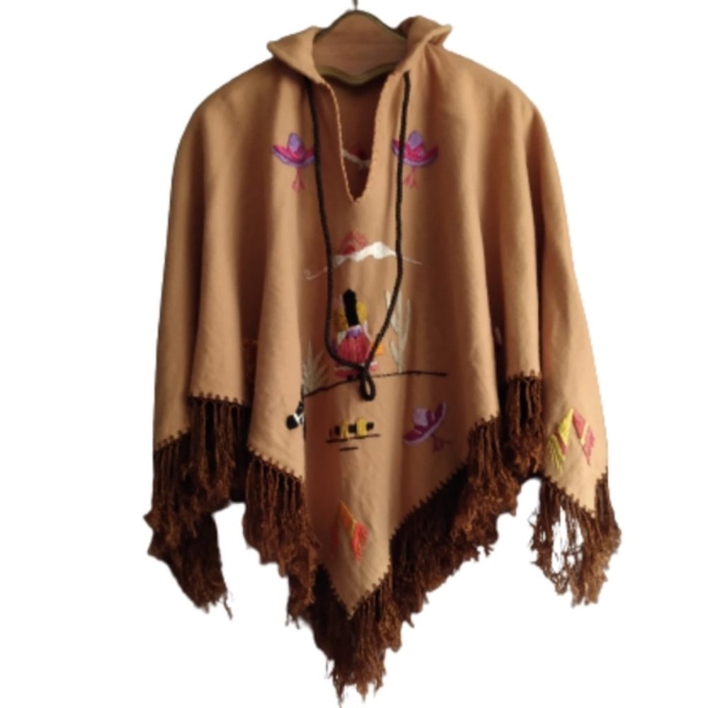 Southwestern Style Wool Poncho